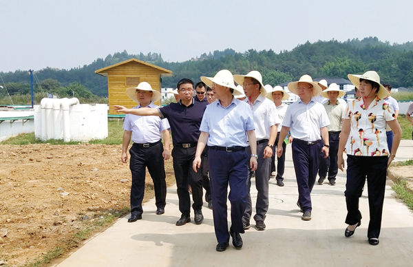 江西省水利廳黨委書記、廳長羅小云視察我司龍南黃沙稀土尾水收集處理廠